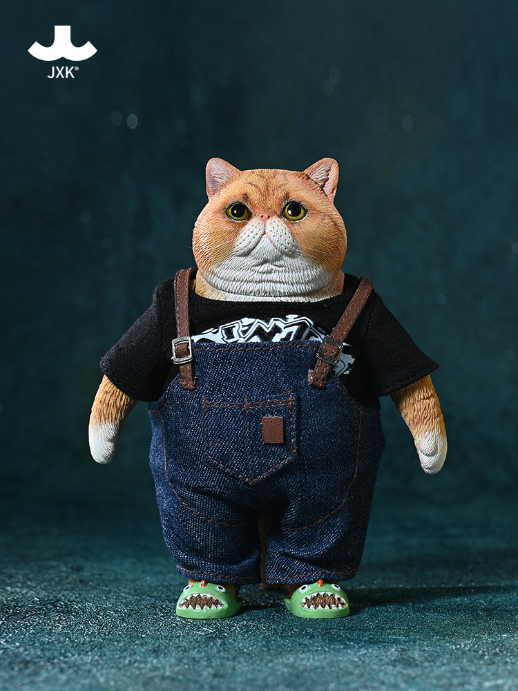 JXK190 Fat Cat Figurine Resin Cat Statue for Desktop Gifts for Cat Lovers