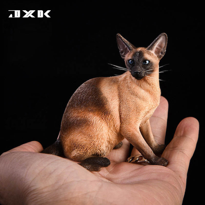 JXK017 Siamese Cat Figurine Resin Cat Statue Decor for Desktop Gifts for Cat Lovers