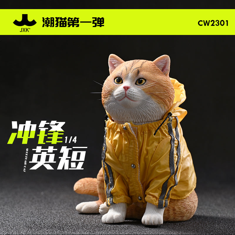 CW2301 Cat Figurine Resin Cat Statue for Desktop Gifts for Cat Lovers