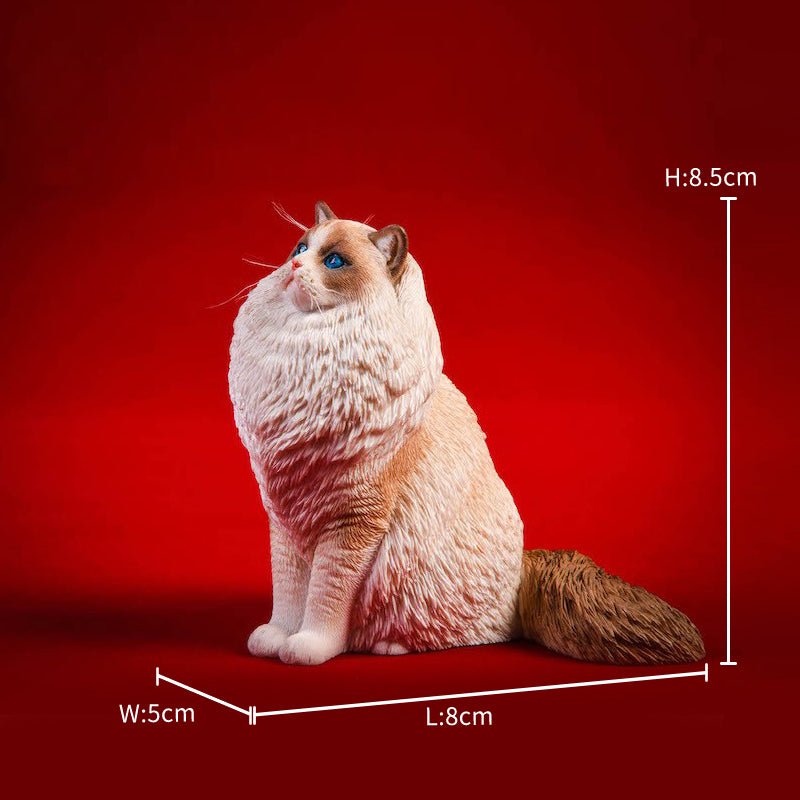 JXK029 Ragdoll Cat Figurine Resin Cat Statue Home Decor for Cat Lover Gifts for Cat Lovers