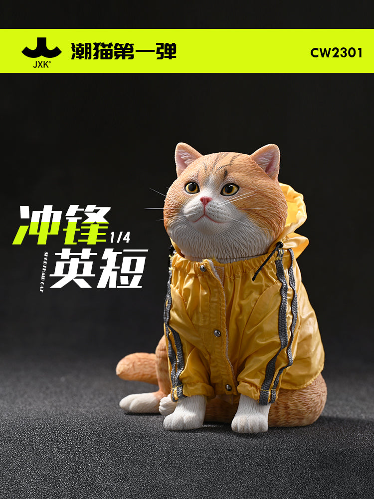 CW2301 Cat Figurine Resin Cat Statue for Desktop Gifts for Cat Lovers