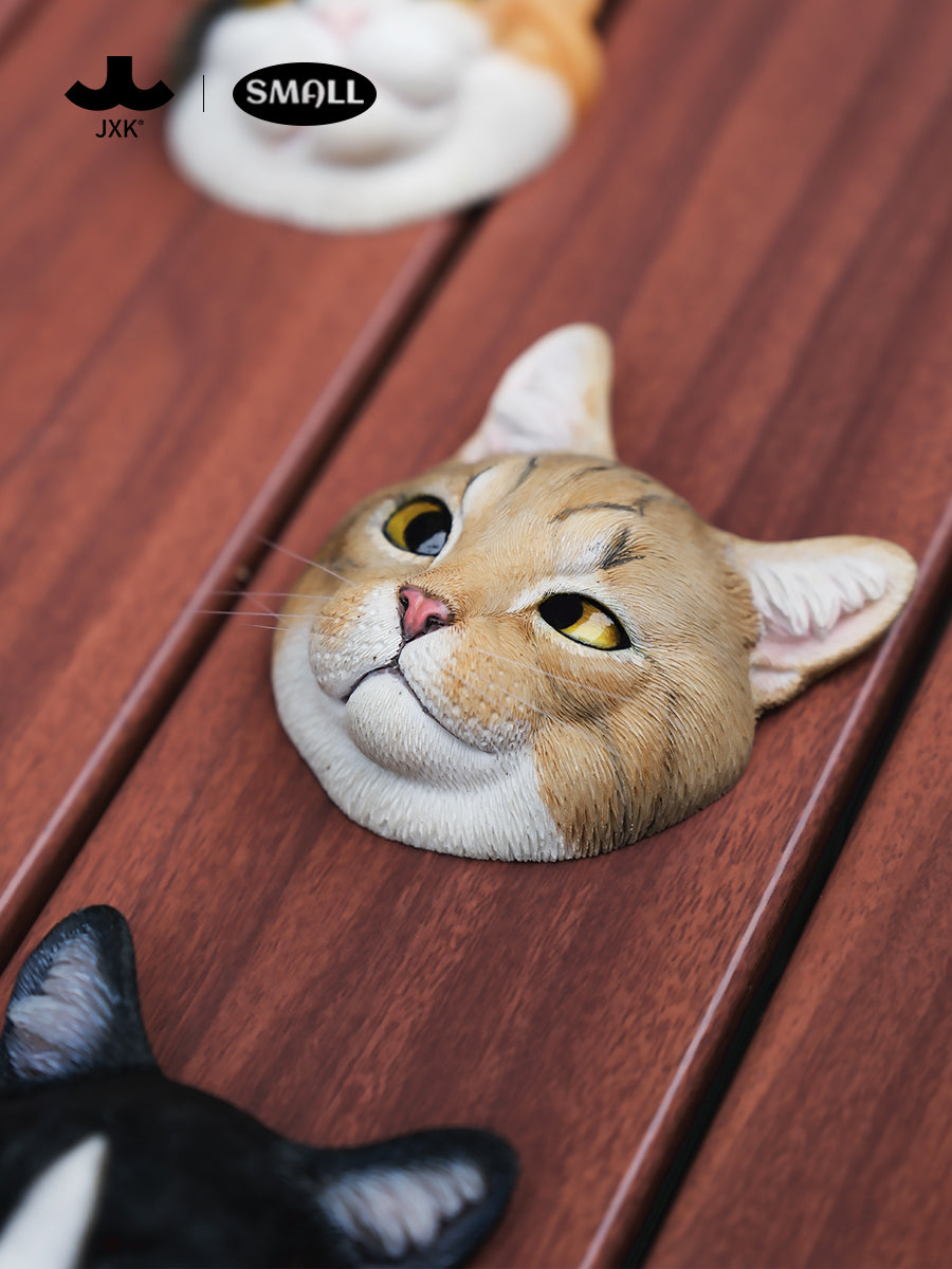 JS2309 Cat Figurine Cat Statue Refrigerator Stickers for Home Decor