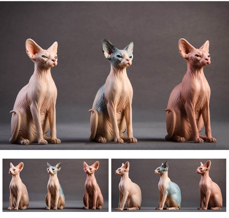 JXK010 Sphinx Cat Figurine Resin Cat Statue Decor for Desktop Gifts for Cat Lovers