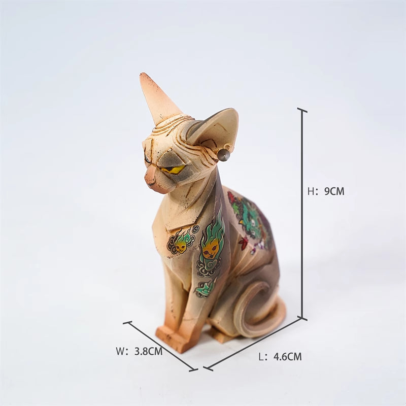 RZ2003 sphinx Cat Figurine Resin Cat Statue for Desktop Gifts for Cat Lovers