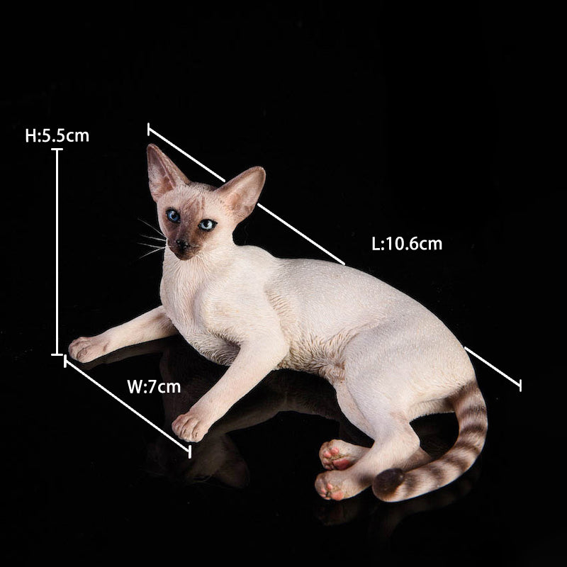 JXK016 Siamese Cat Figurine Resin Cat Statue Decor for Desktop Gifts for Cat Lovers