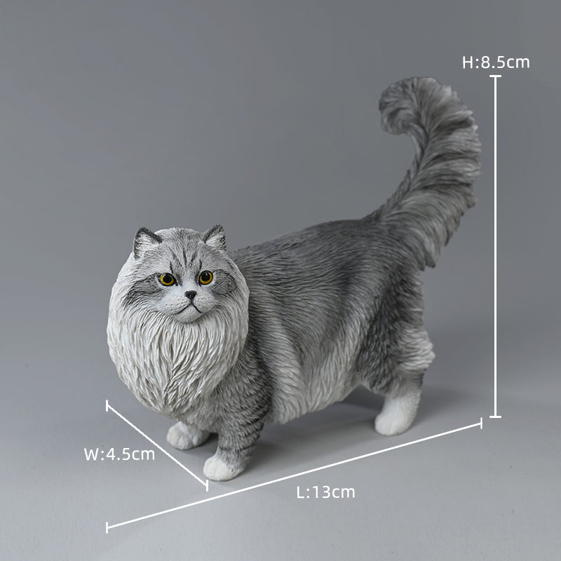 JXK197 Ragdoll Cat Figurine Resin Cat Statue for Desktop Gifts for Cat Lovers