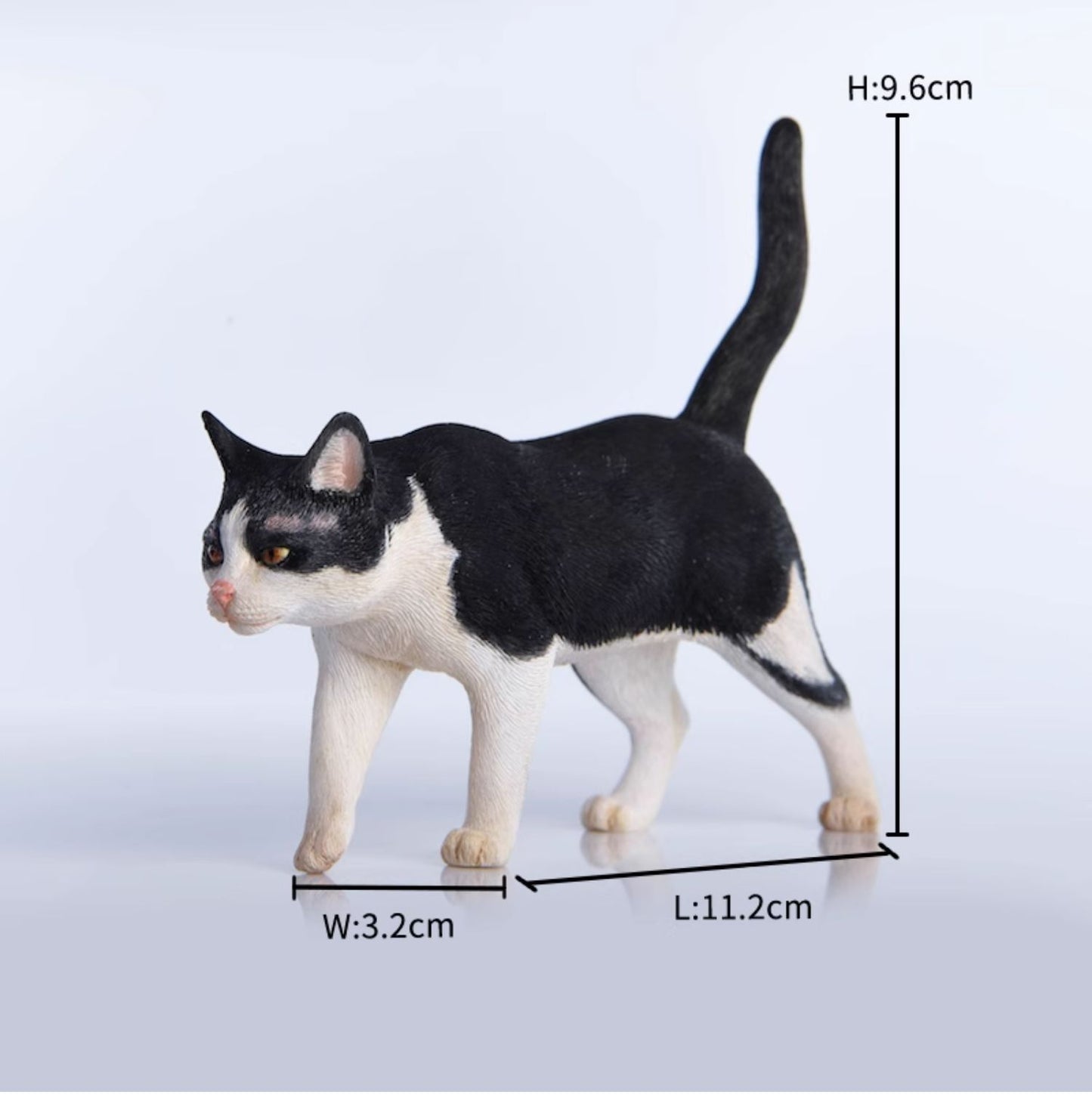 JXK003 Chinese Cat Figurine Resin Cat Statue Decor for Desktop Gifts for Cat Lovers