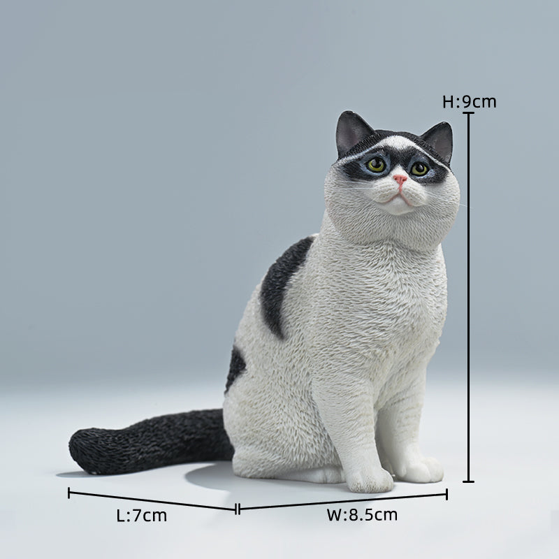 CW2303 Cat Figurine Resin Cat Statue for Desktop Gifts for Cat Lovers