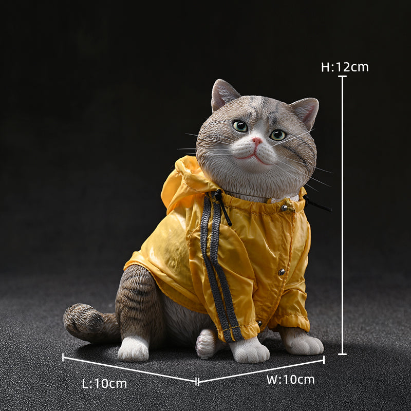 CW2301 Cat Figurine Resin Cat Statue for Desktop Gifts for Cat Lovers