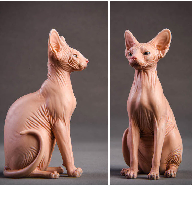 JXK010 Sphinx Cat Figurine Resin Cat Statue Decor for Desktop Gifts for Cat Lovers