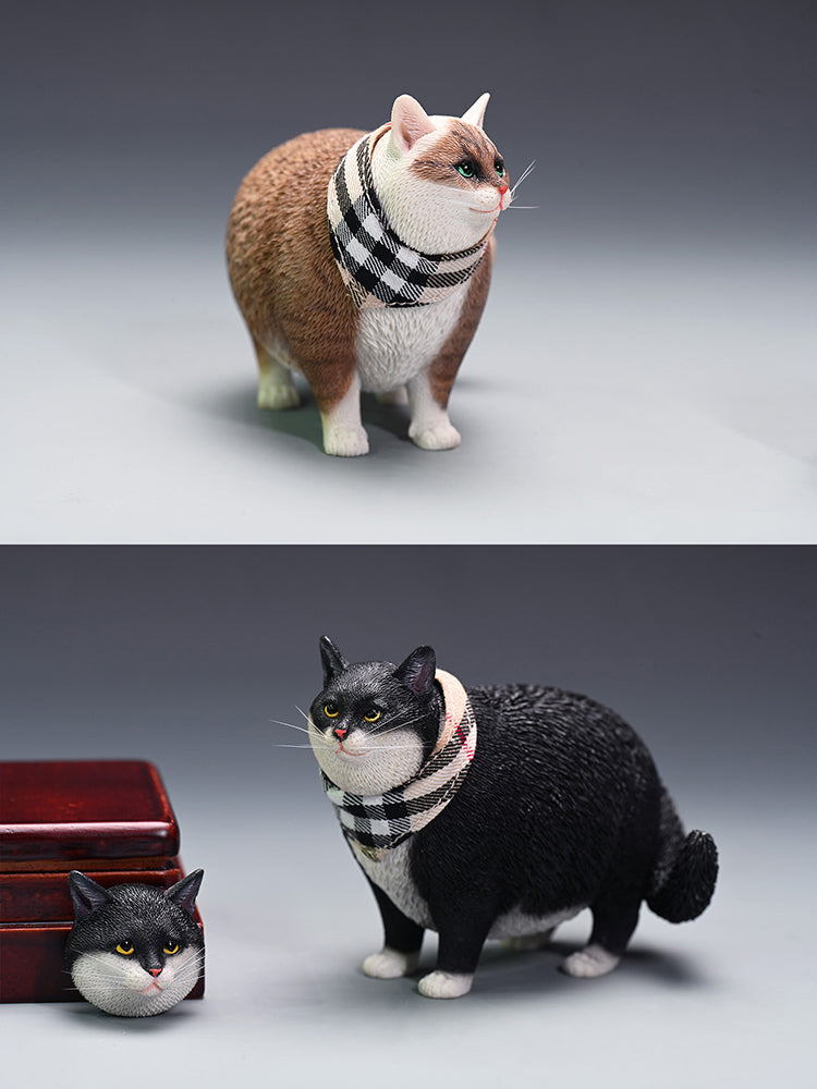 JXK109 Fat cat figurine, resin cat statue for mantel decor, the gift for cat loves