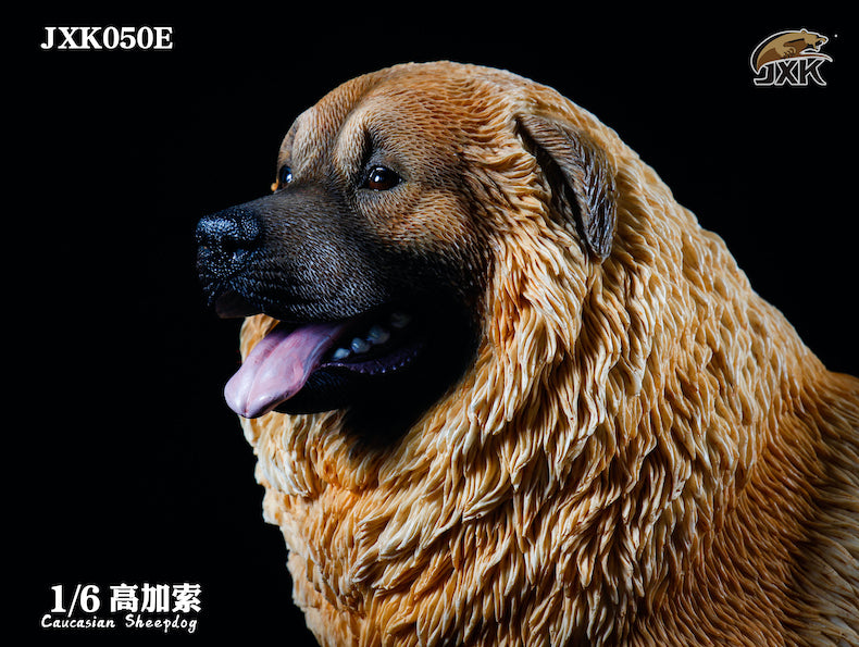 JXK050 Caucasian Sheepdog Dog Statue, Dog Figurine for Home Decor Gift for Dog Lovers