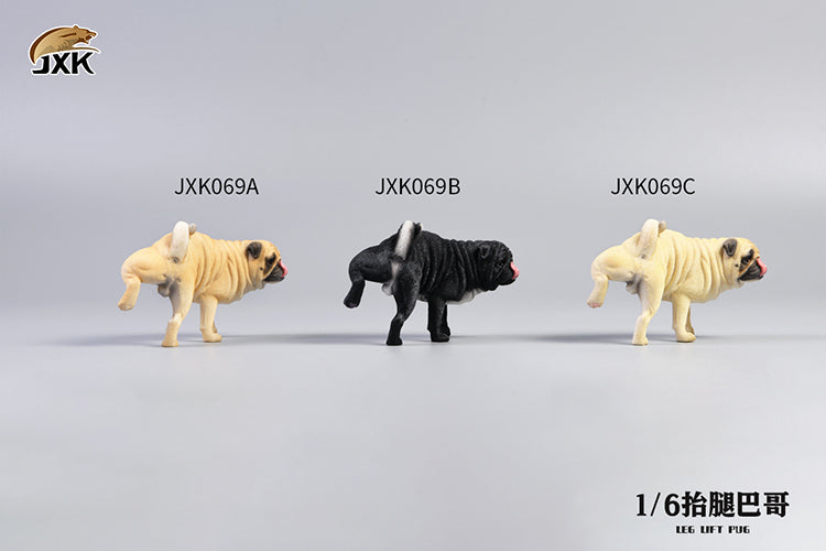 JXK069 Pug Resin Dog Statue, Dog Figurine for Home Decor Gift for Dog Lovers