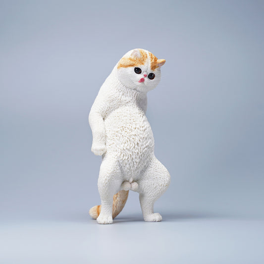 JXK088 Hippie cat standing cat statue, gift for cat loves