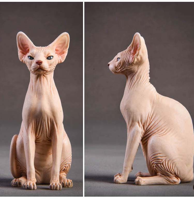 JXK010 Sphinx Cat Figurine Resin Cat Statue Decor for Desktop Gifts for Cat Lovers