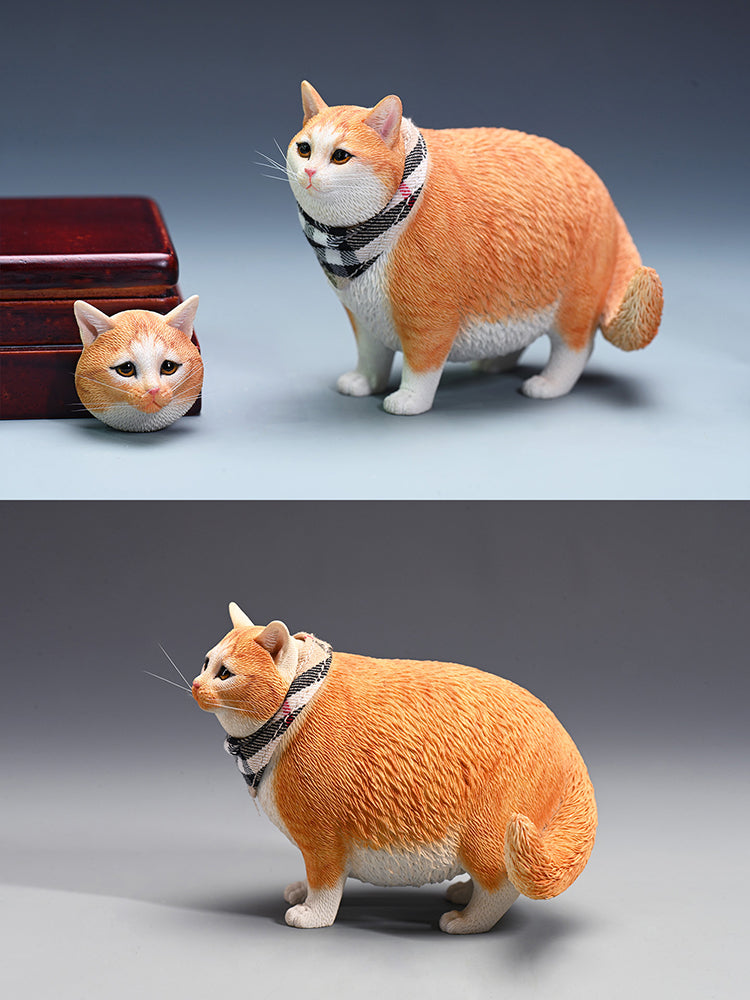 JXK109 Fat cat figurine, resin cat statue for mantel decor, the gift for cat loves