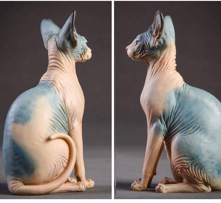 JXK010 Sphinx Cat Figurine Resin Cat Statue Decor for Desktop Gifts for Cat Lovers