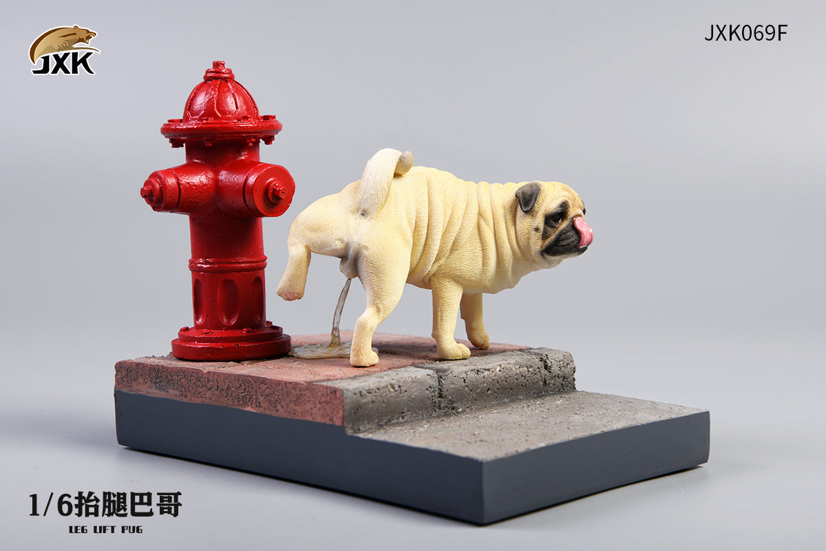 JXK069 Pug Resin Dog Statue, Dog Figurine for Home Decor Gift for Dog Lovers