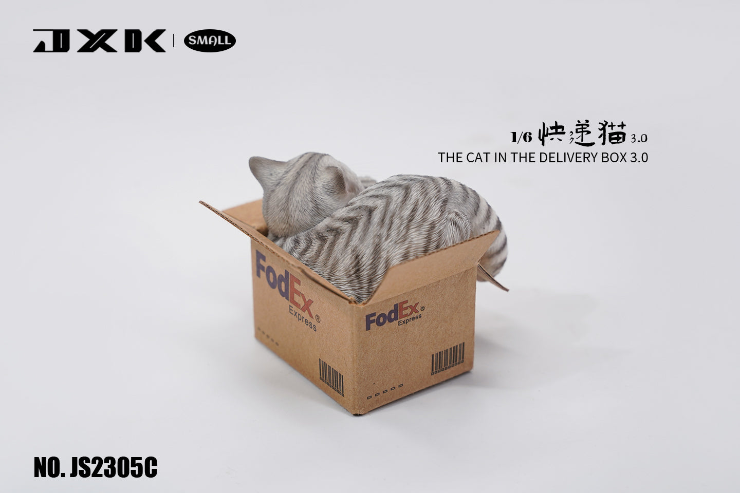 JS2305 Cat Figurine Cat in Box Decor for Desktop Gifts for Cat Lovers