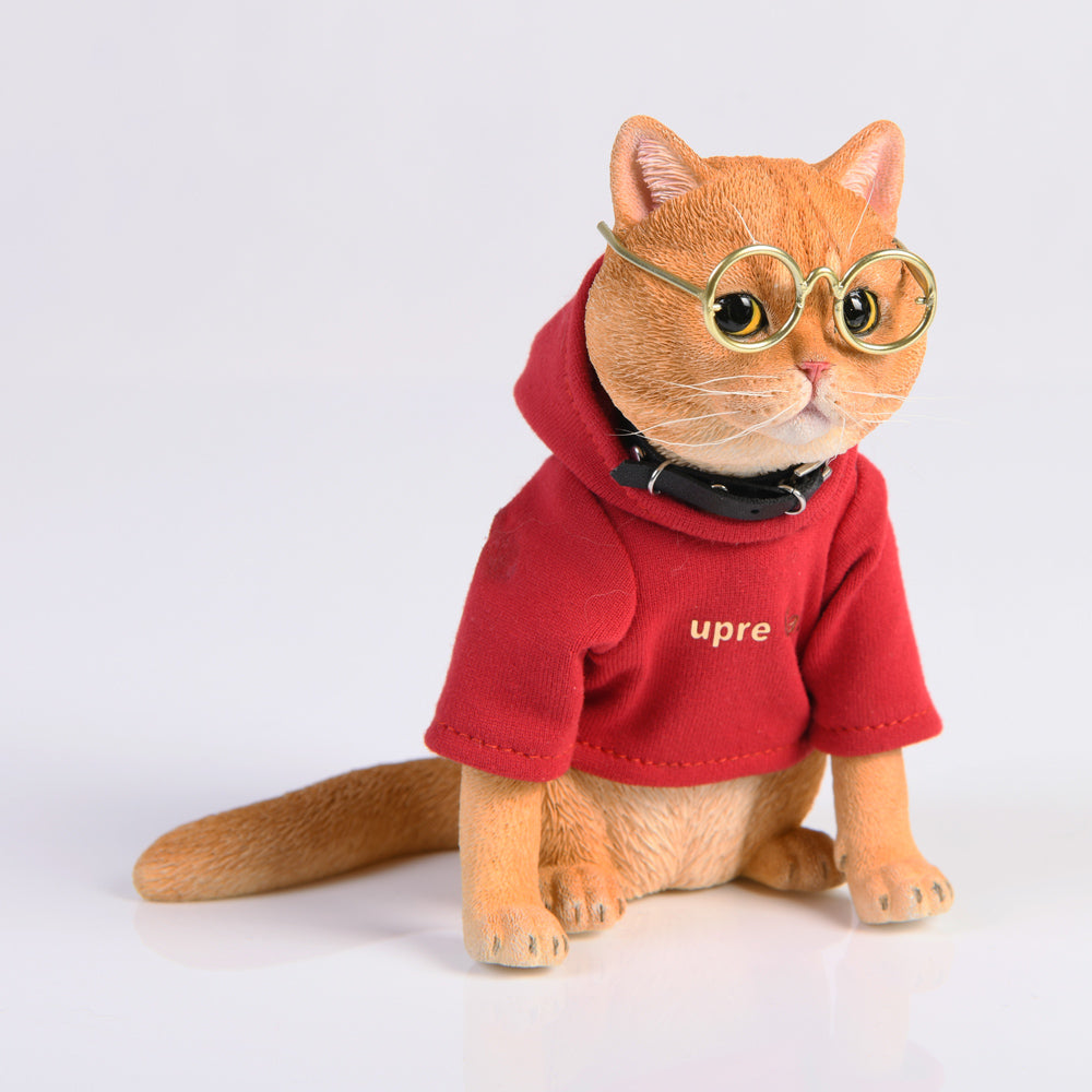 JXK061 Fortune cat American shorthair cat statue, gift of cat loves