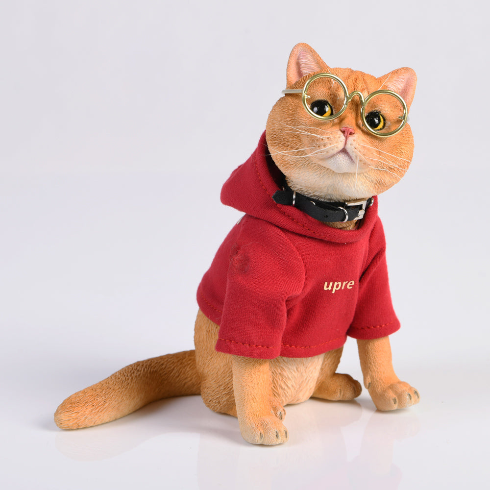 JXK061 Fortune cat American shorthair cat statue, gift of cat loves