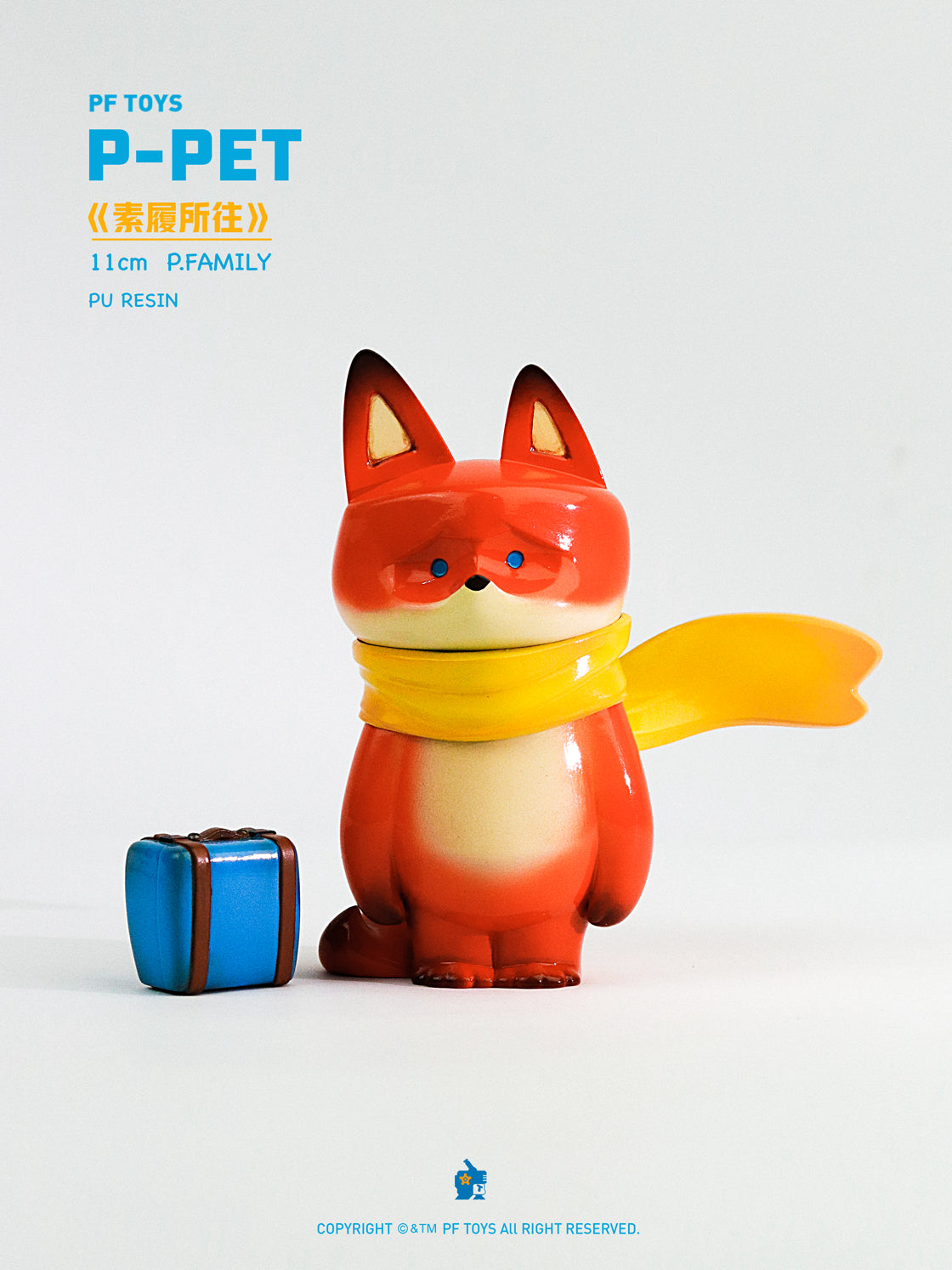 P022 Resin Red Fox Statue P Pet Wherever You Go Series