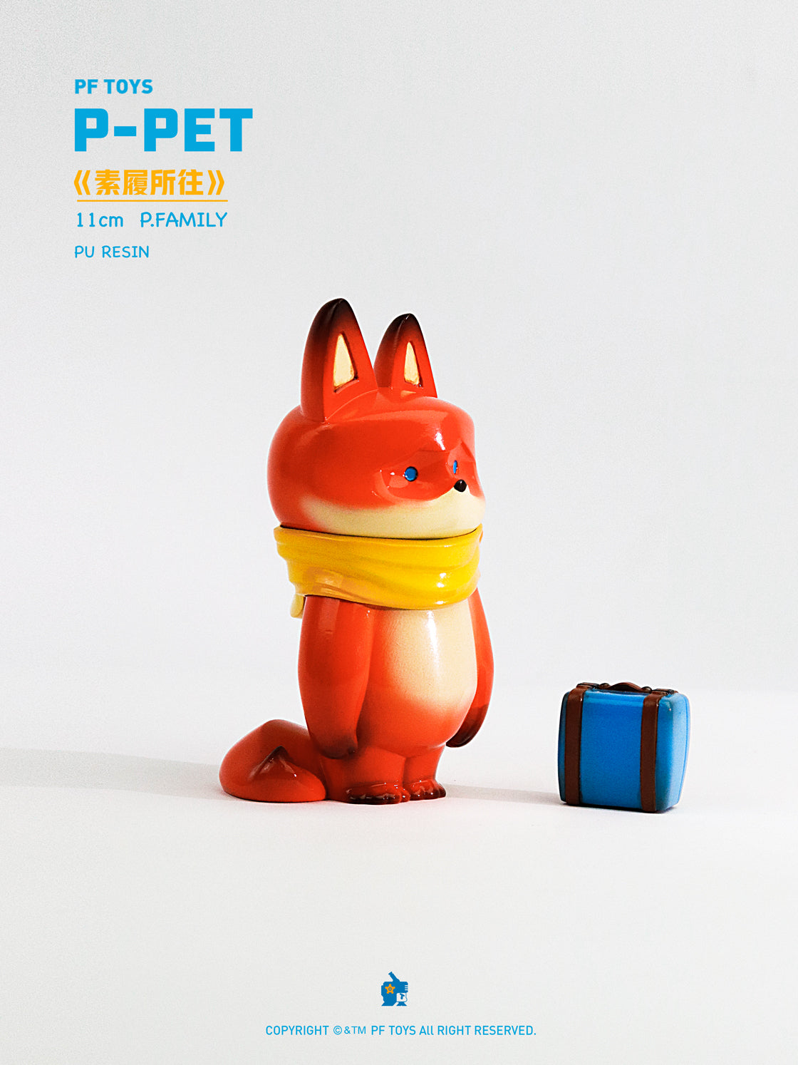 P022 Resin Red Fox Statue P Pet Wherever You Go Series