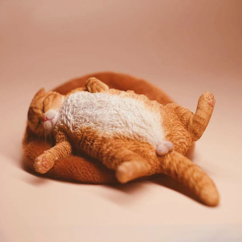 JXK070 Sleeping cat figurine that heal hearts, cat statue gift for cat loves