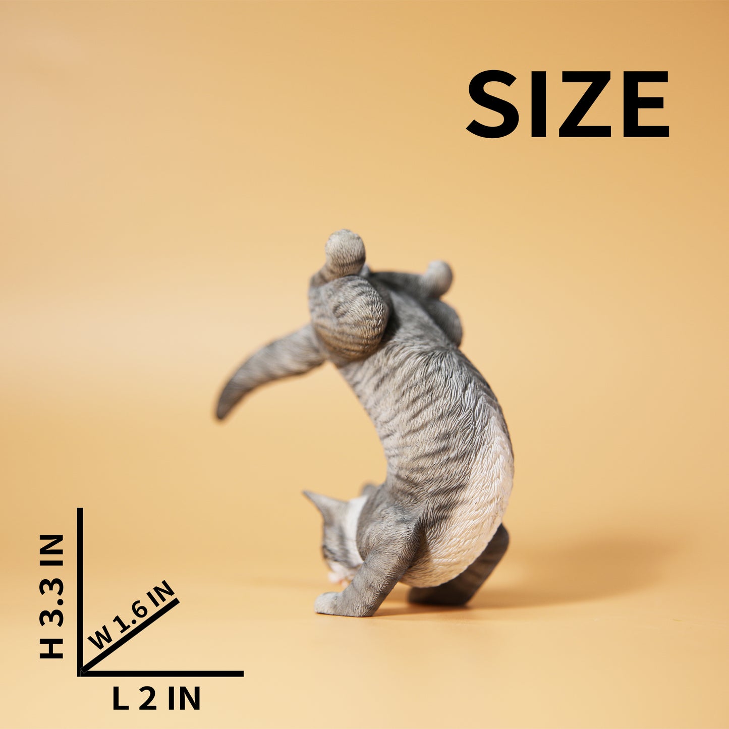 JXK151 Cat Figurine Resin Cat Statue for Bookshelf Decor Gifts for Cat Lovers