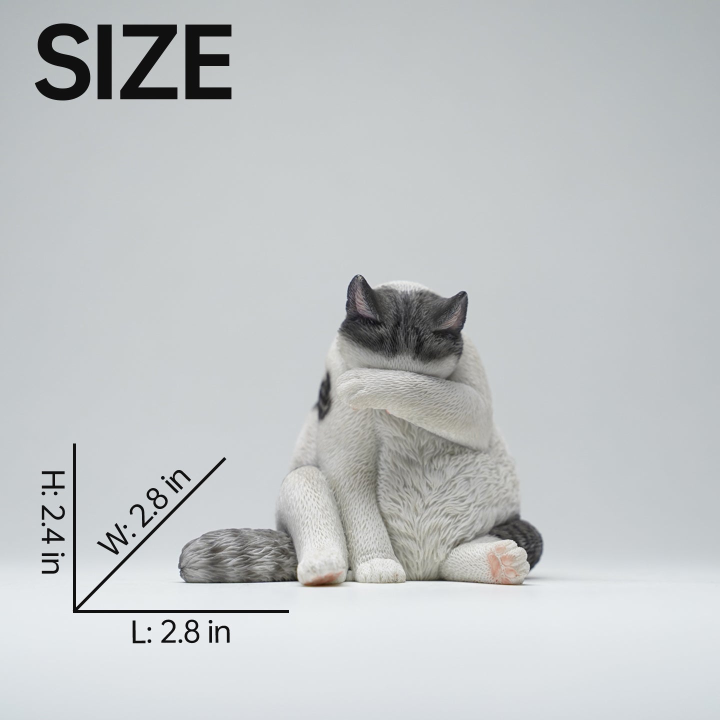 JXK117 Cat Figurine Resin Cat Statue for Book Shelf Decor Aesthetic Gifts for Cat Lovers