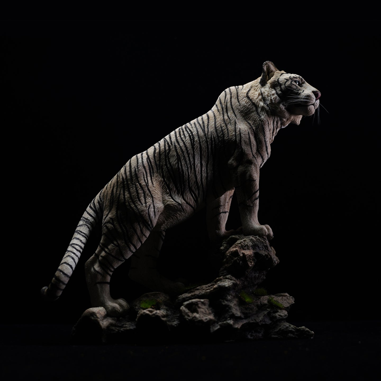 JXK130 The Tiger Standing on The Stone, Tiger Statue Gift for Animal Lovers