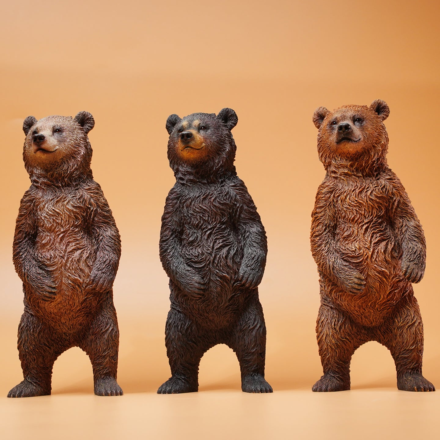 JXK134 Standing Little Brown Bear, Bear Statue Gift for Animal Lovers