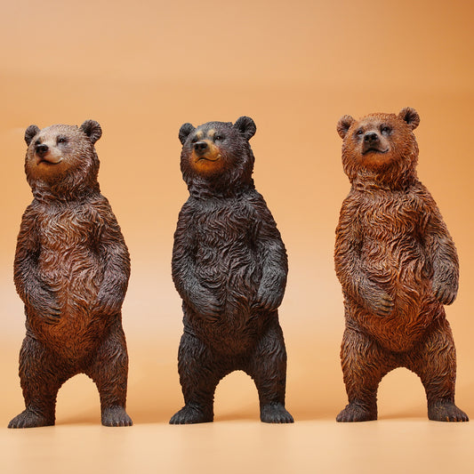 JXK134 Standing Little Brown Bear, Bear Statue Gift for Animal Lovers