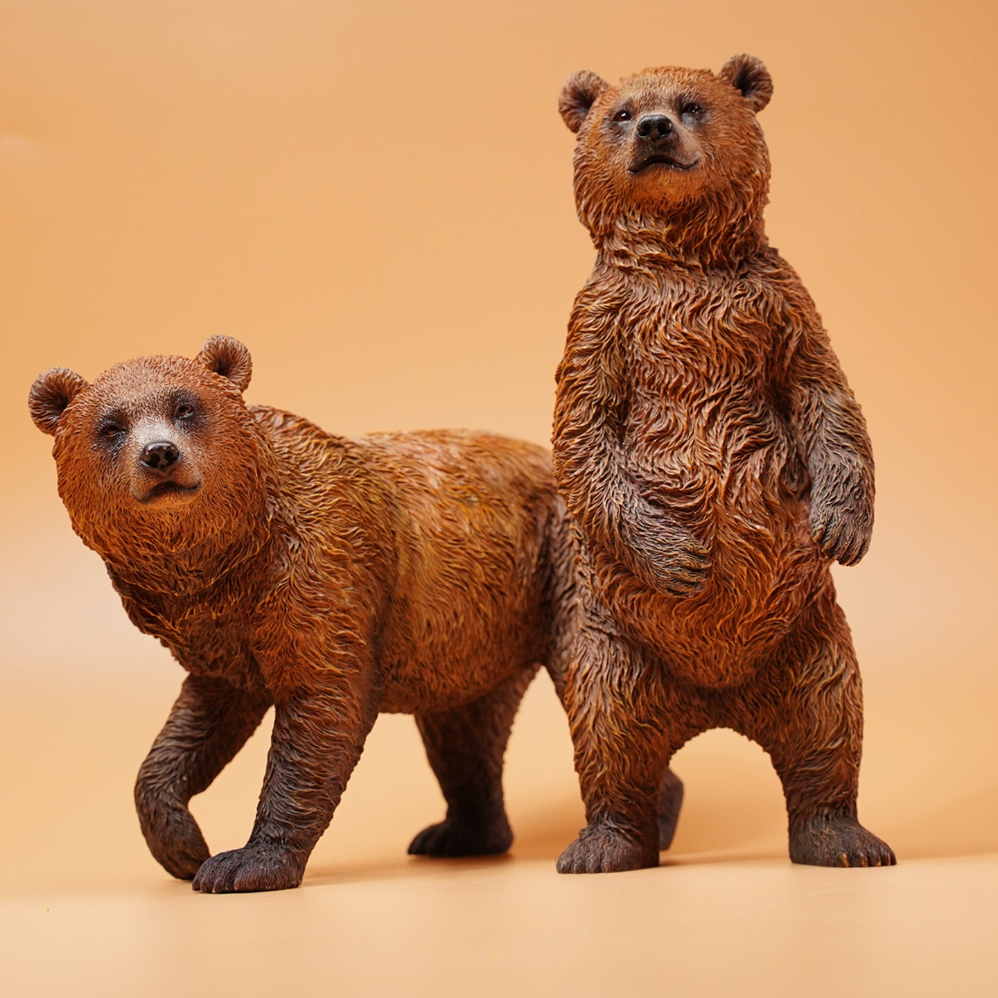 JXK134 Standing Little Brown Bear, Bear Statue Gift for Animal Lovers