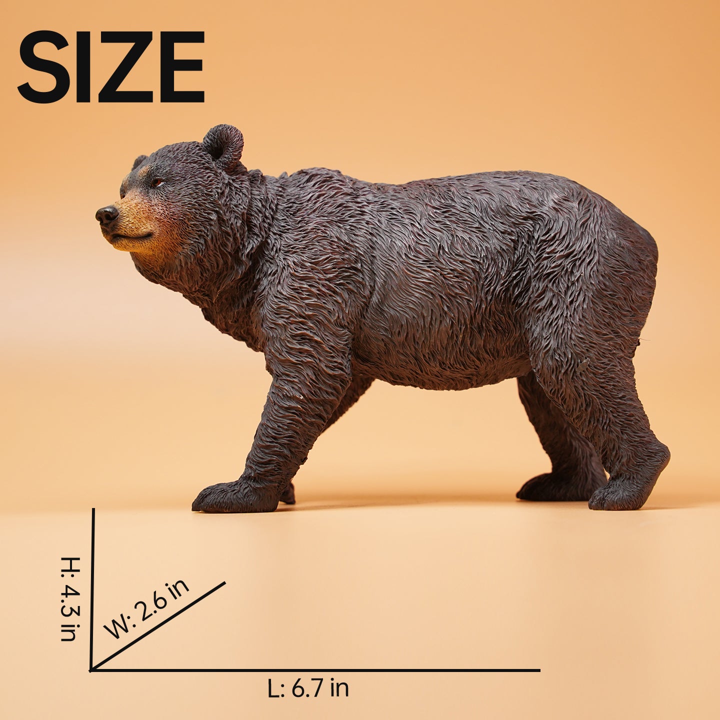 JXK134 Standing Little Brown Bear, Bear Statue Gift for Animal Lovers