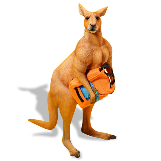 JXK136 Standing Kangaroo with Backpack, Kangaroo Statue Gift for Animal Lovers