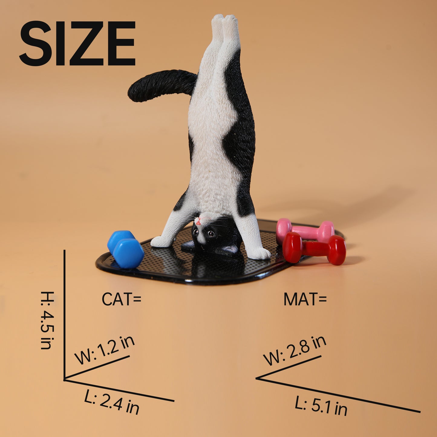 JXK138 Yoga cat figurine, resin cat statue for mantel decor, the gift for cat loves