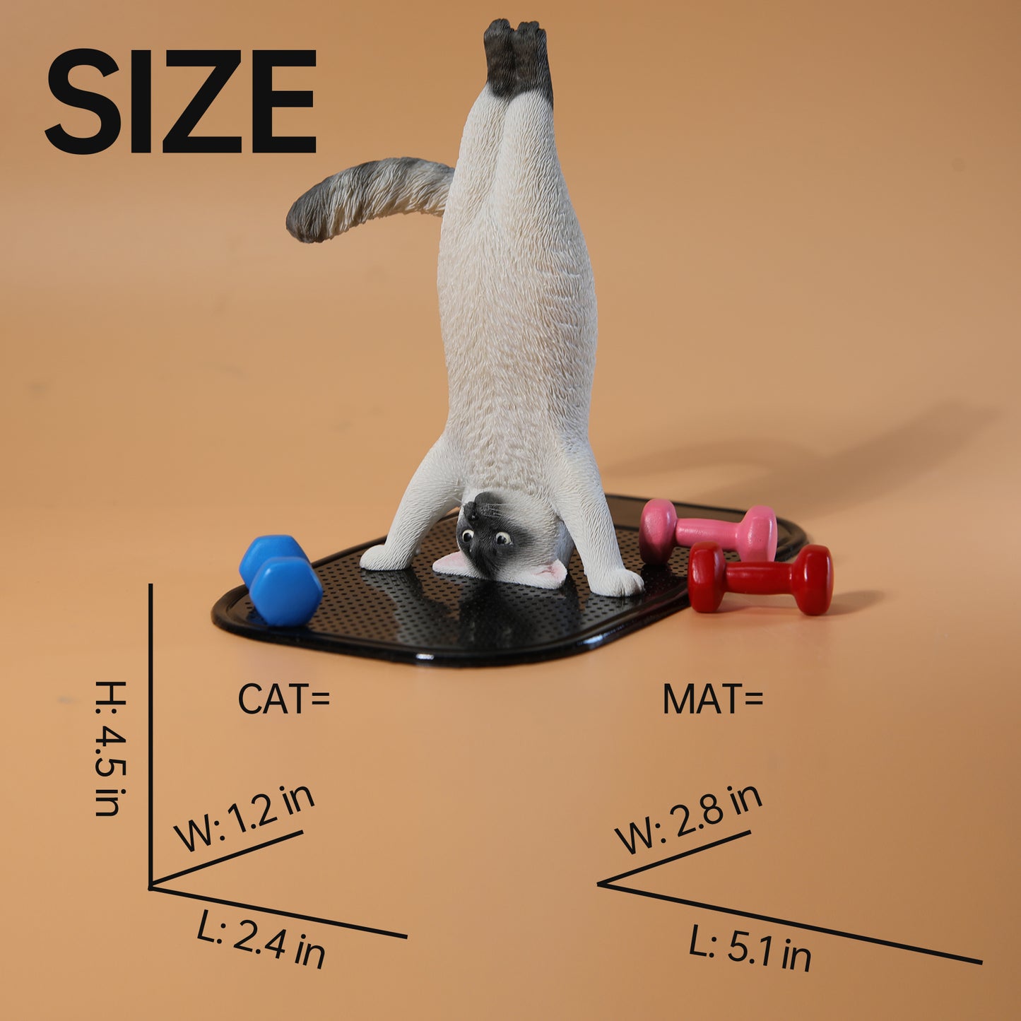 JXK138 Yoga cat figurine, resin cat statue for mantel decor, the gift for cat loves