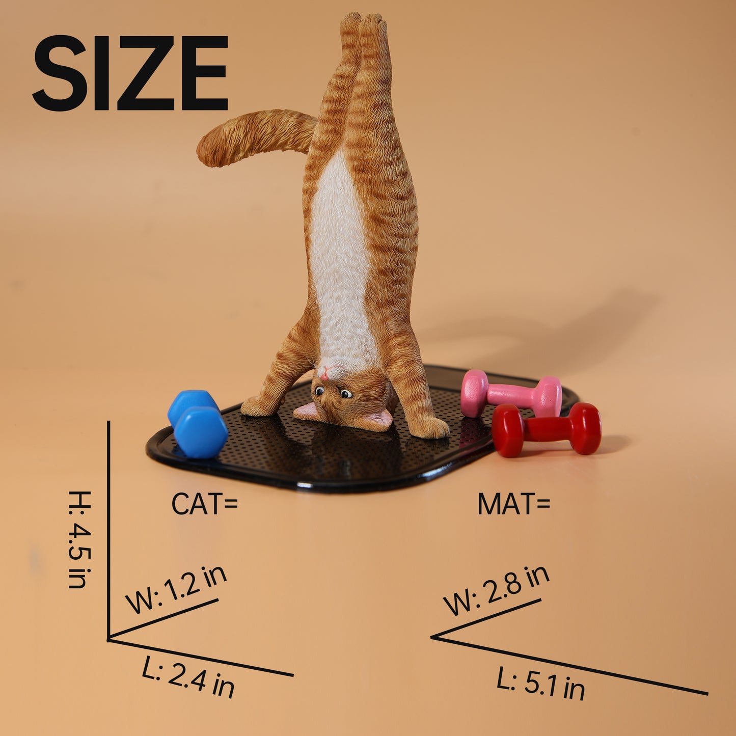 JXK138 Yoga cat figurine, resin cat statue for mantel decor, the gift for cat loves