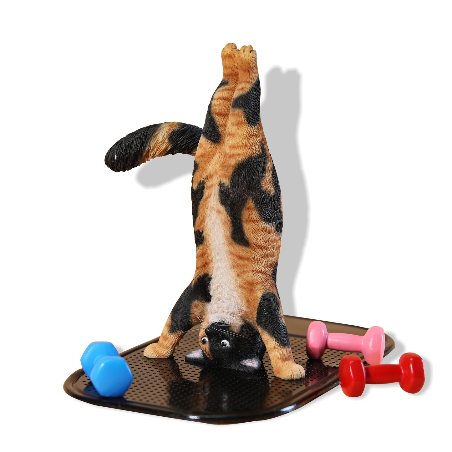 JXK138 Yoga cat figurine, resin cat statue for mantel decor, the gift for cat loves