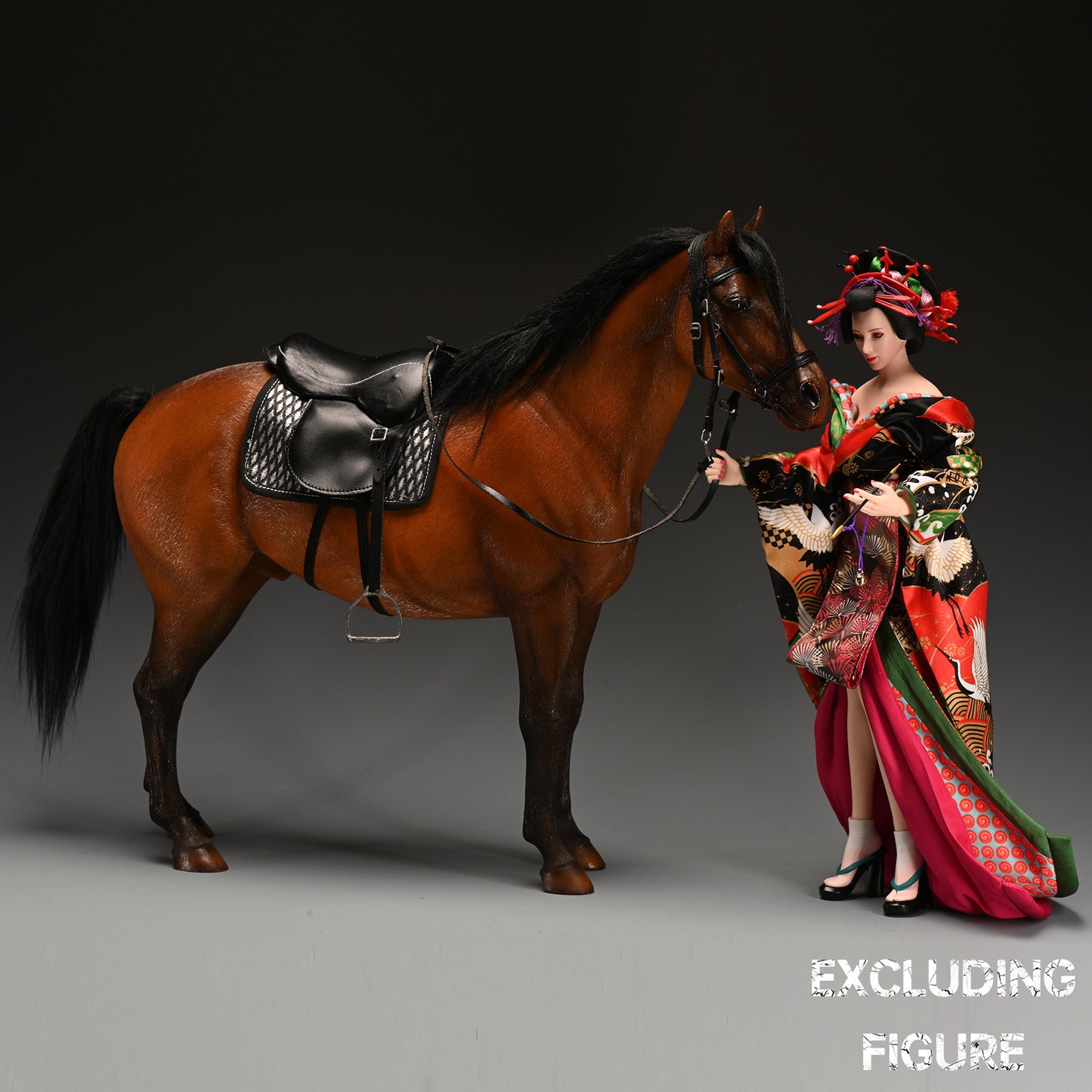 JXK145 Dutch Warmblood Horse with Saddle, Horse Statue with Intricate Details, Gift for Horse Lovers