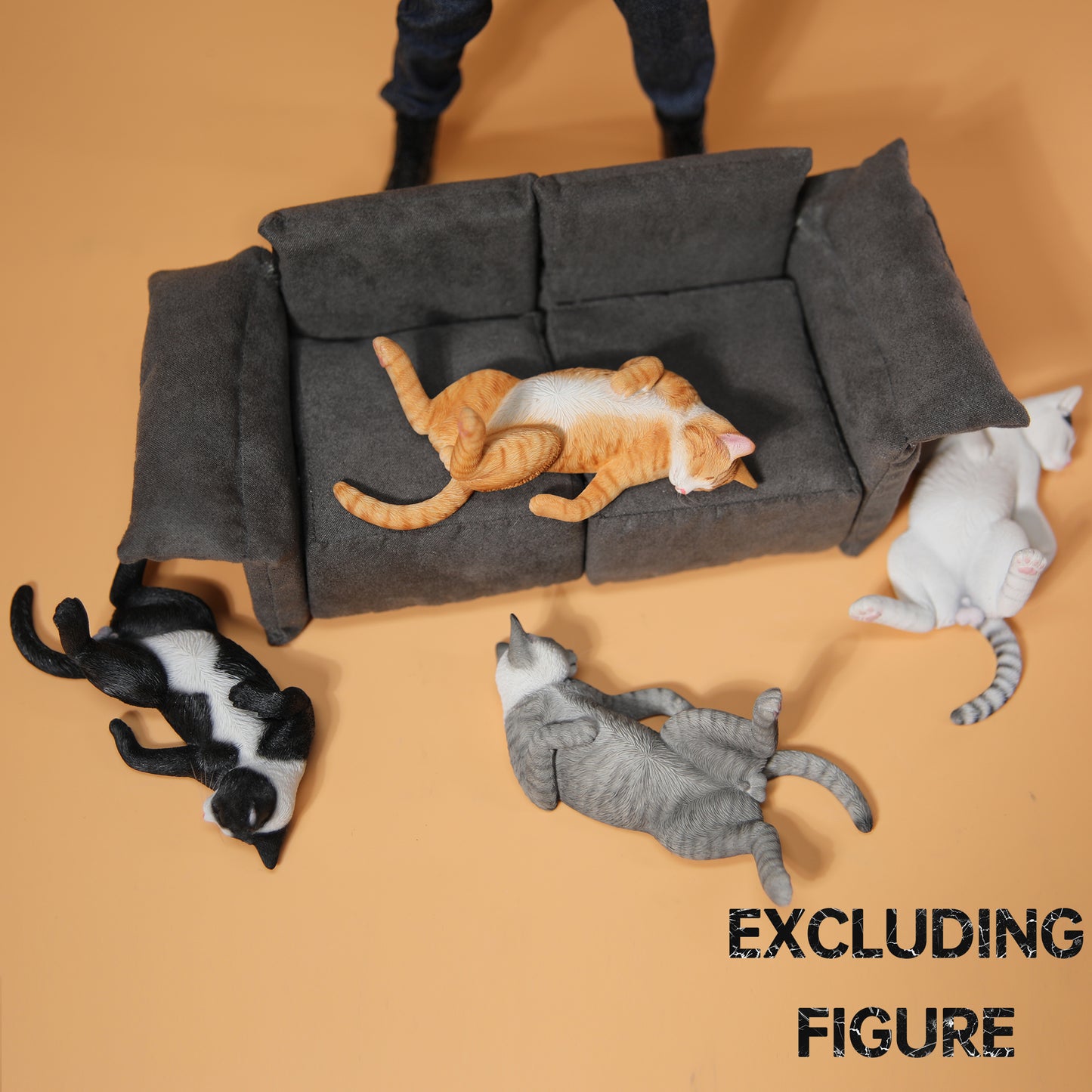 JXK152 Cat Figurine Resin Cat Statue for Bookshelf Decor Gifts for Cat Lovers