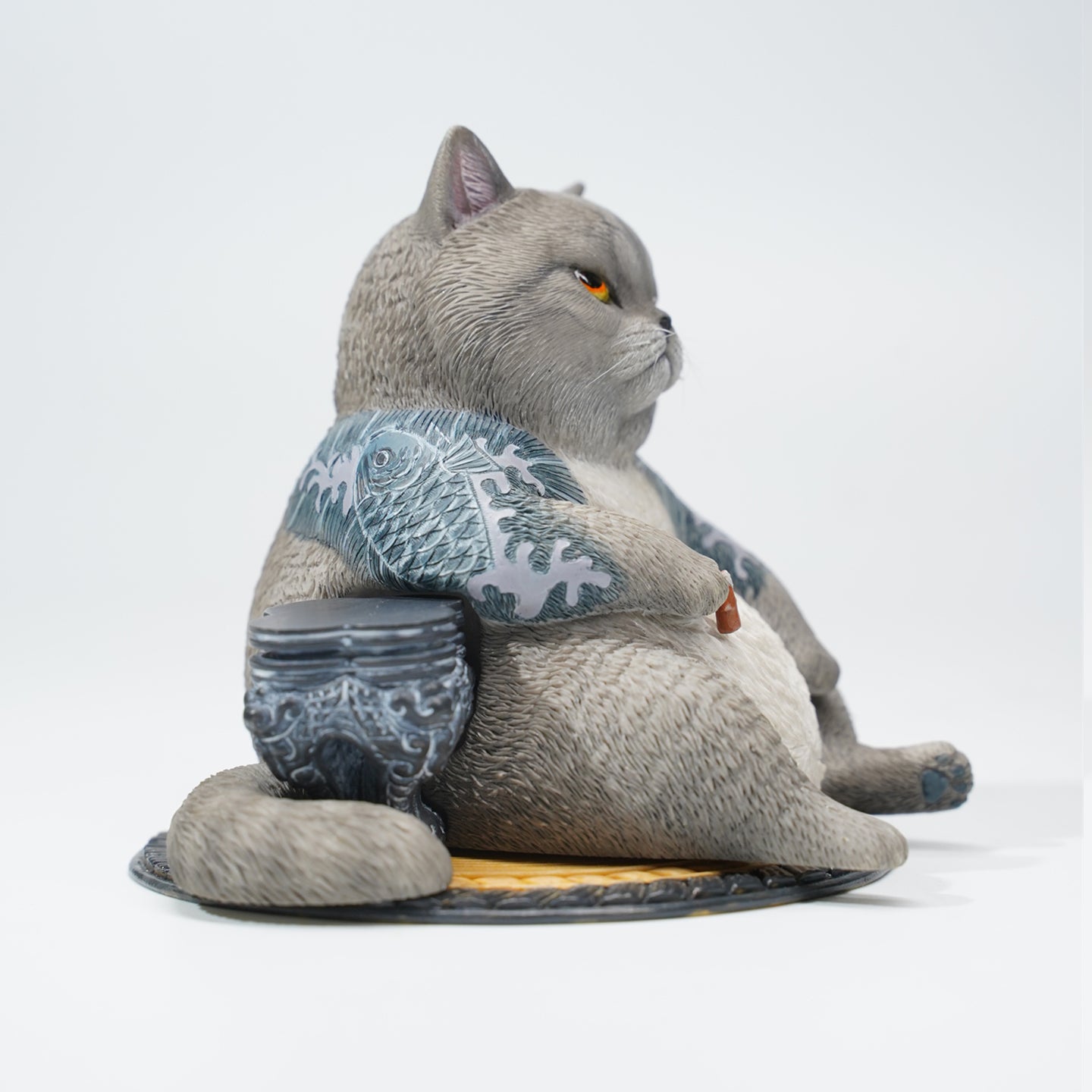 JXK158 Fat cat with tattoo, the gift for cat loves