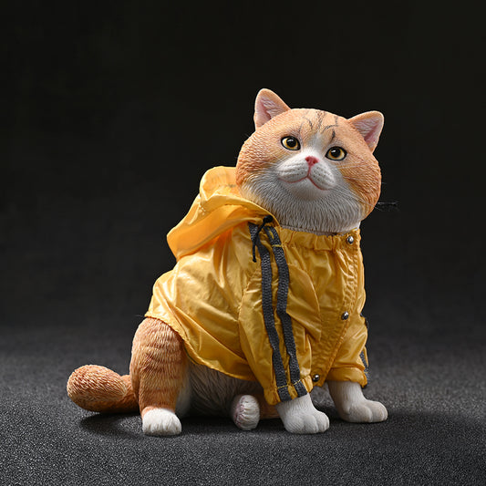 CW2301 Cat Figurine Resin Cat Statue for Desktop Gifts for Cat Lovers