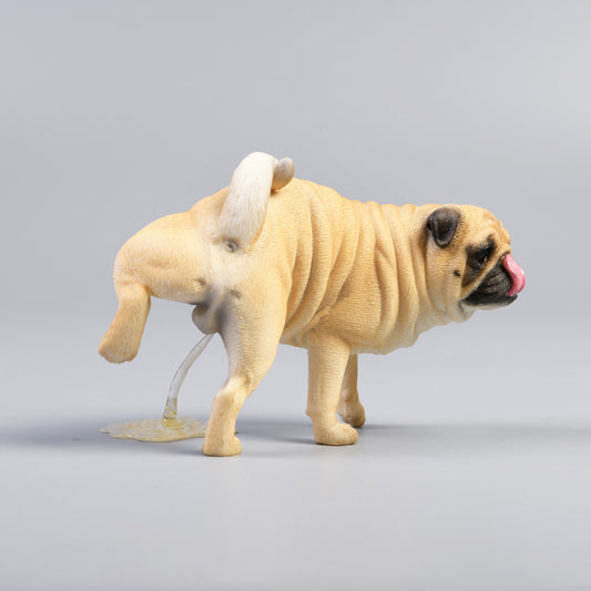 JXK069 Pug Resin Dog Statue, Dog Figurine for Home Decor Gift for Dog Lovers