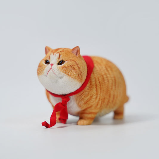 JXK178 Chinese Cat Figurine Resin Cat Statue for Desktop Gifts for Cat Lovers