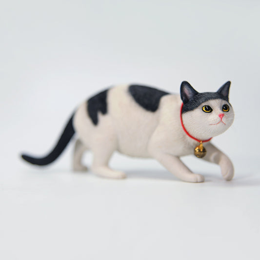 JXK179 Chinese Cat Figurine Resin Cat Statue for Desktop Gifts for Cat Lovers
