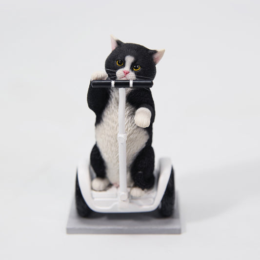 JXK181 Chinese Cat Figurine Resin Cat Statue for Desktop Gifts for Cat Lovers