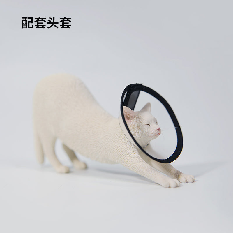 JXK180 Chinese Cat Figurine Resin Cat Statue for Desktop Gifts for Cat Lovers