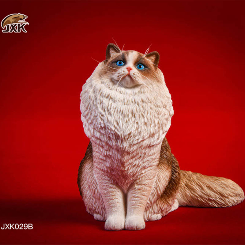 JXK029 Ragdoll Cat Figurine Resin Cat Statue Home Decor for Cat Lover Gifts for Cat Lovers